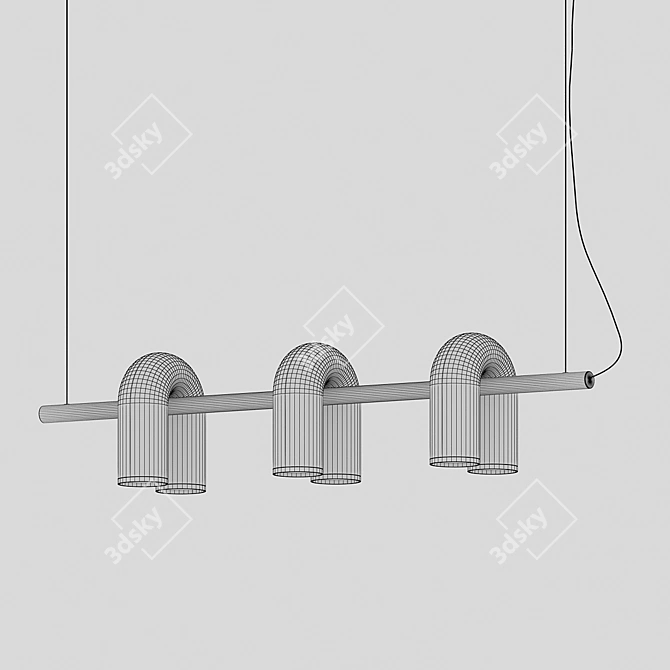 Kanti Black Pendant Light 3D model image 2