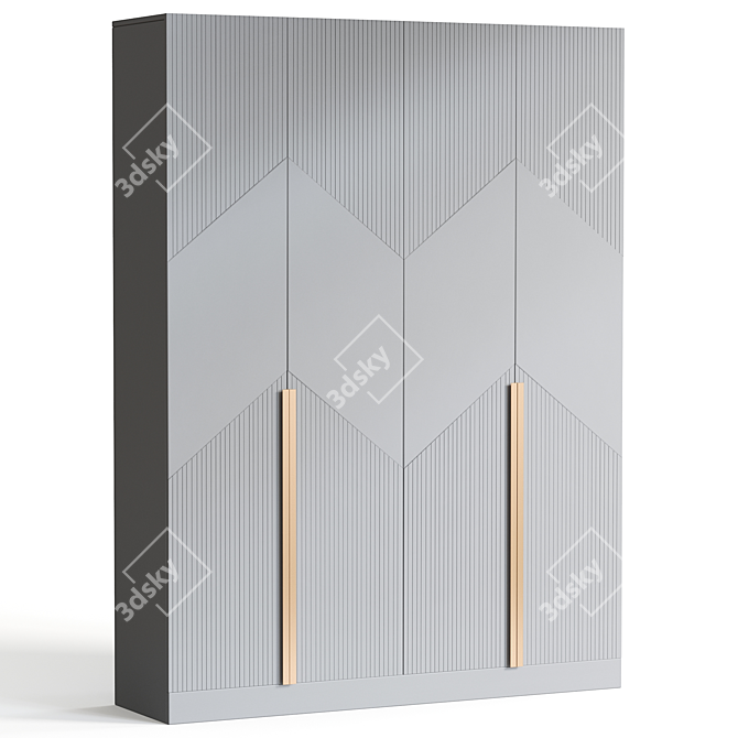 Modern Vesta Wardrobe in White 3D model image 1