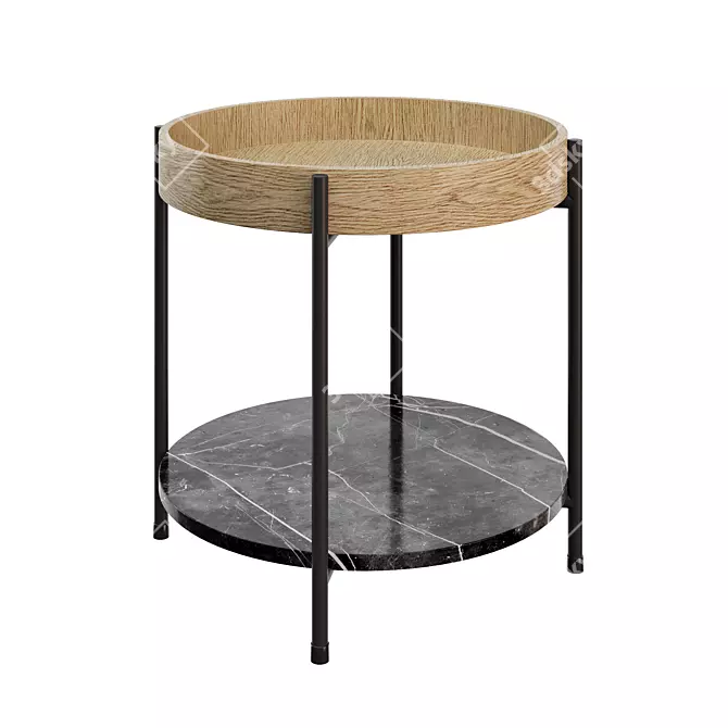 Elegant Round Hogan Coffee Table 3D model image 1