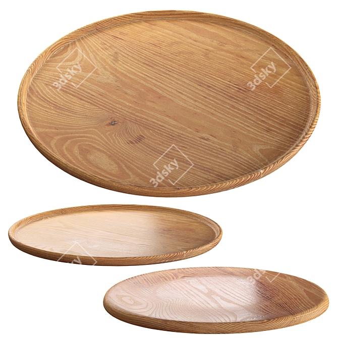 Shawarma Dish with Wooden Tray 3D model image 6