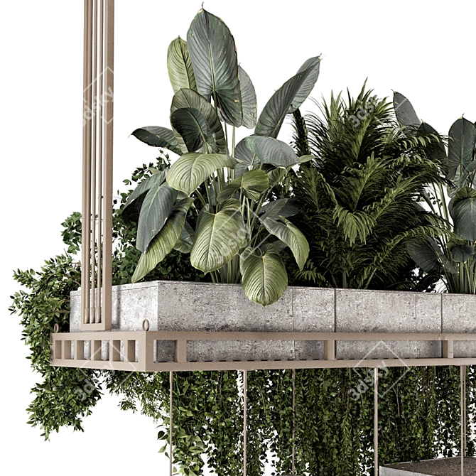Metal Box Hanging Indoor Plants 3D model image 3