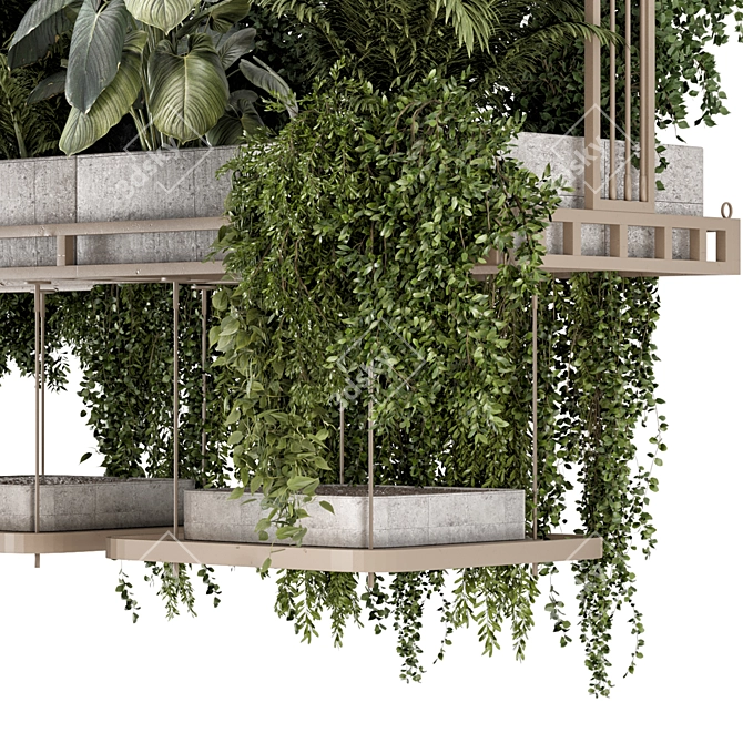 Metal Box Hanging Indoor Plants 3D model image 6