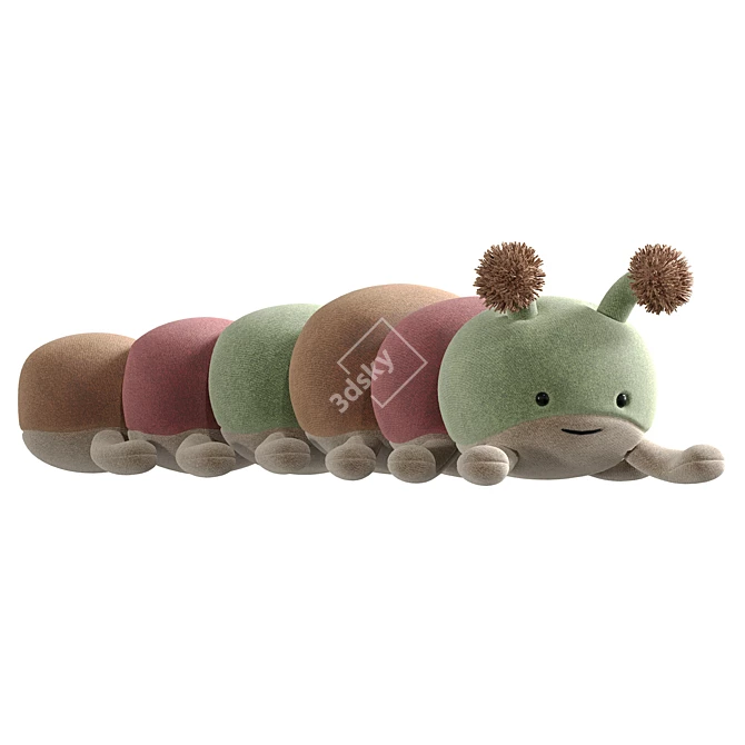 UV Unwrapped Caterpillar Toy  3D model image 4