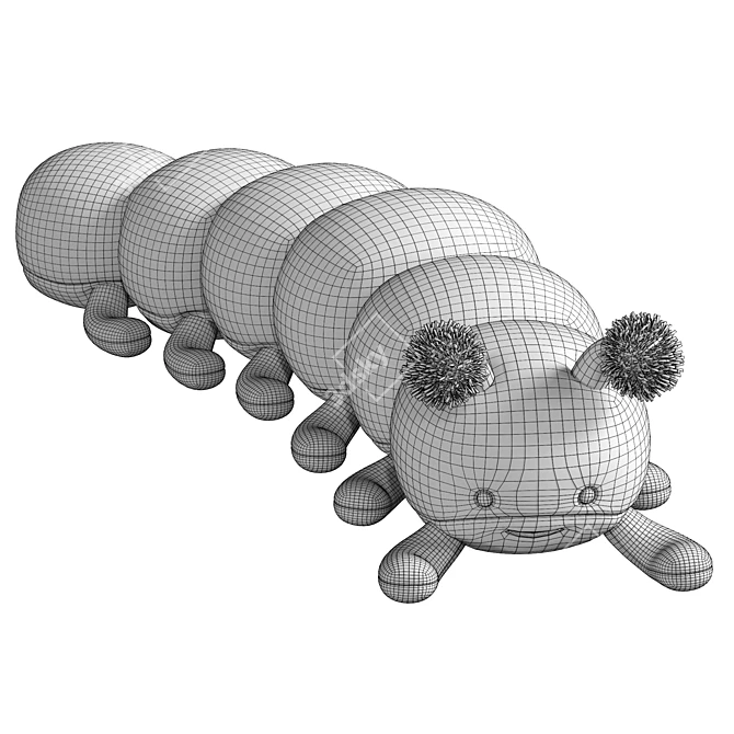 UV Unwrapped Caterpillar Toy  3D model image 6