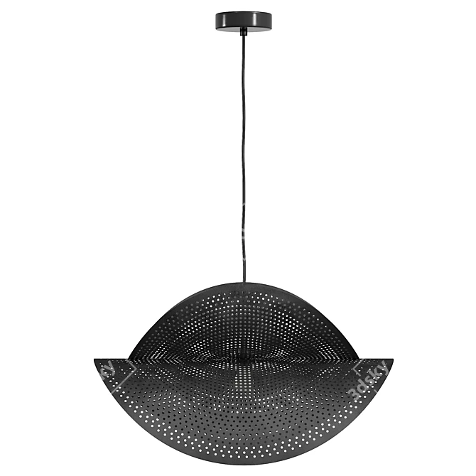 Sleek Black Metal Pendant Light 3D model image 3