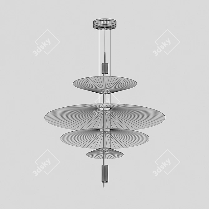 Black Guide Pendant Light with LED 3D model image 3
