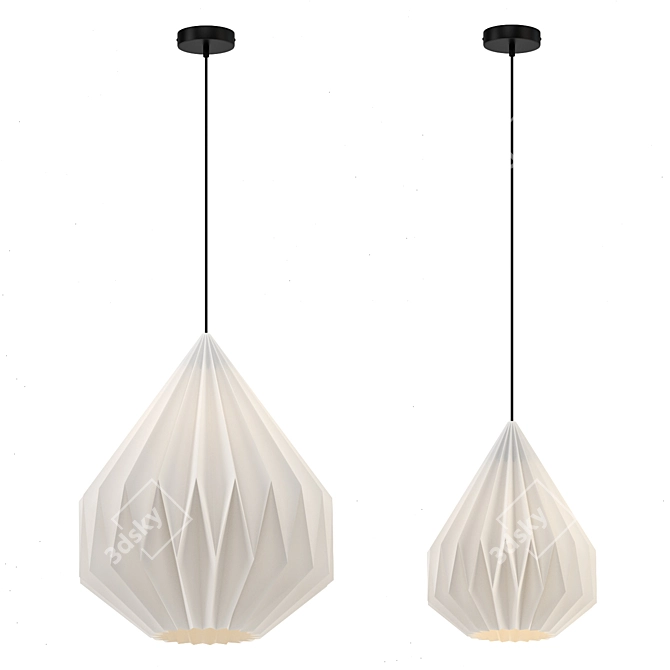 Scandinavian Teardrop Pendant Light 3D model image 1