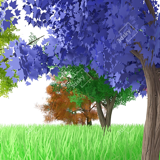 Animated Stylized Tree Pack 3D model image 3