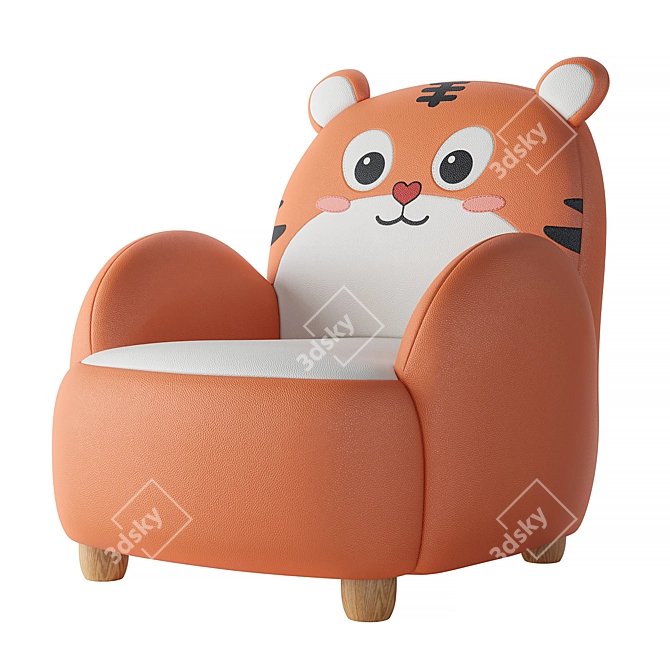 Roar-Tastic Tiger Armchair for Kids 3D model image 1