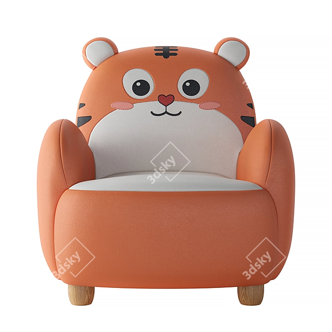 Roar-Tastic Tiger Armchair for Kids 3D model image 2