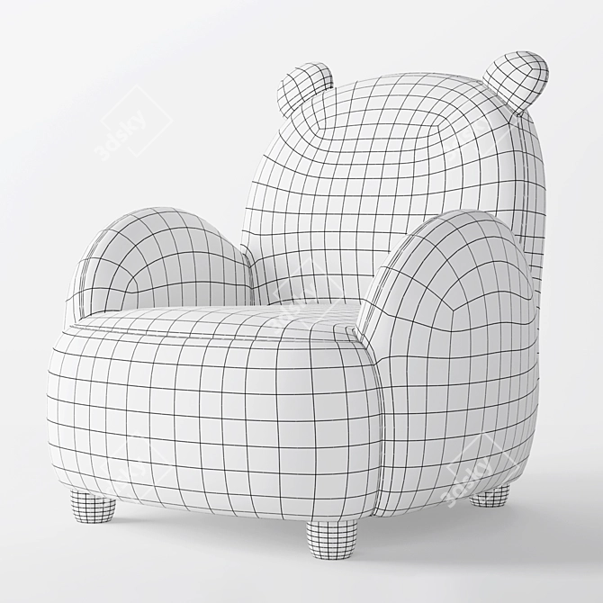 Roar-Tastic Tiger Armchair for Kids 3D model image 3