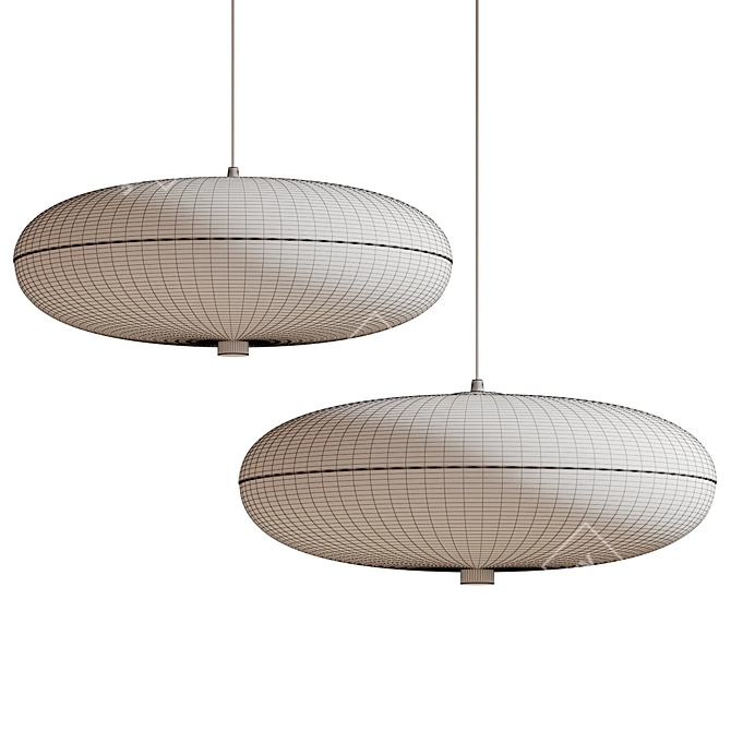 Minimalist Metal Glass Pendant Light 3D model image 3