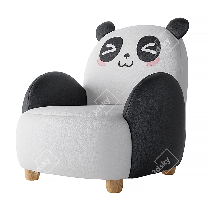 Title: LINSY KIDS Panda Armchair 3D model image 1