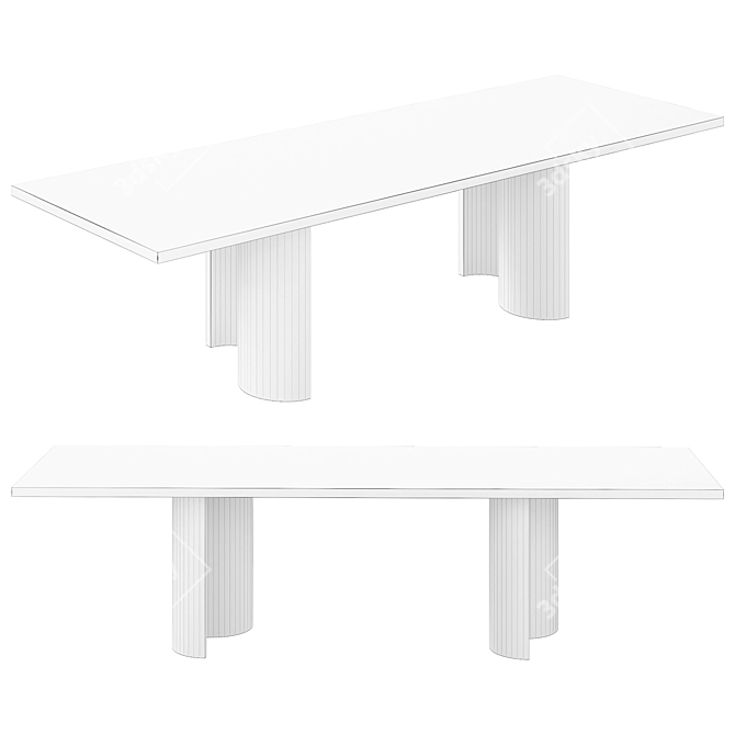 Modern Wave Dining Table: Chapter & Verse 3D model image 2