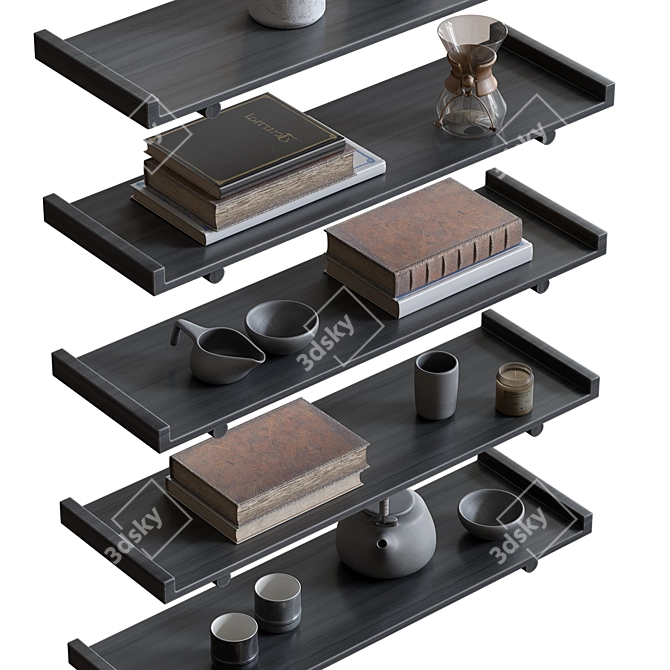 Tea Set Display Shelves 3D model image 2