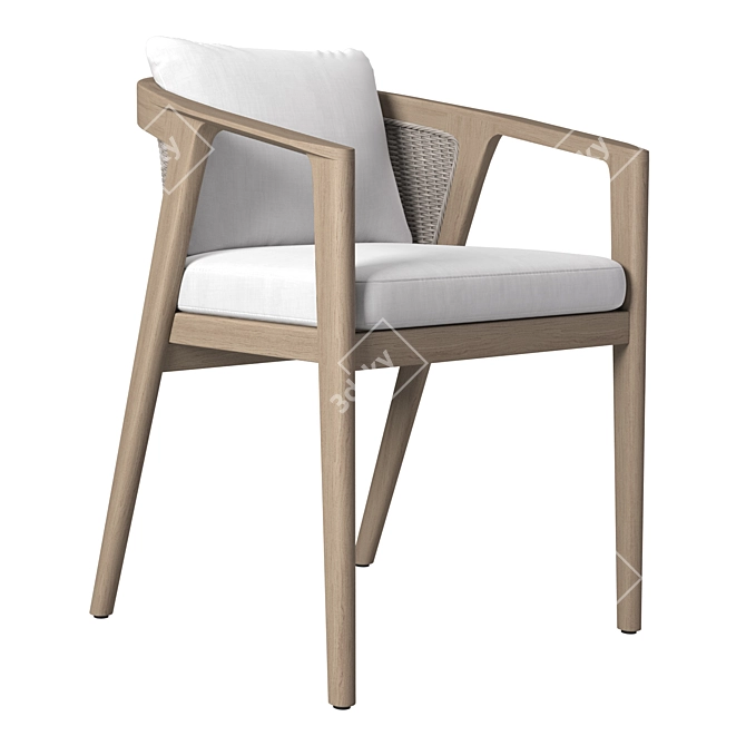 Luxury Teak Dining Armchair 3D model image 1