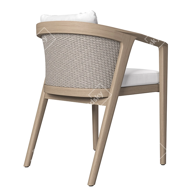 Luxury Teak Dining Armchair 3D model image 2