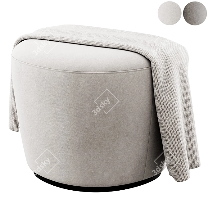 Modern Radar Pouf with Plaid 3D model image 1