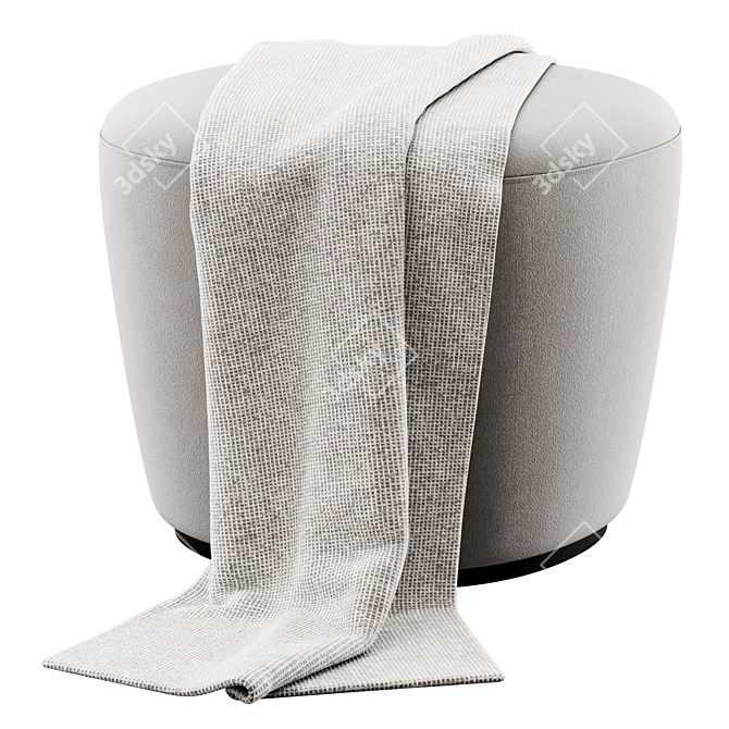 Modern Radar Pouf with Plaid 3D model image 2
