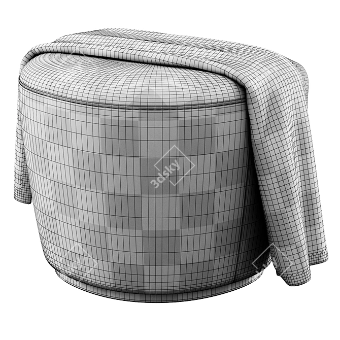Modern Radar Pouf with Plaid 3D model image 3