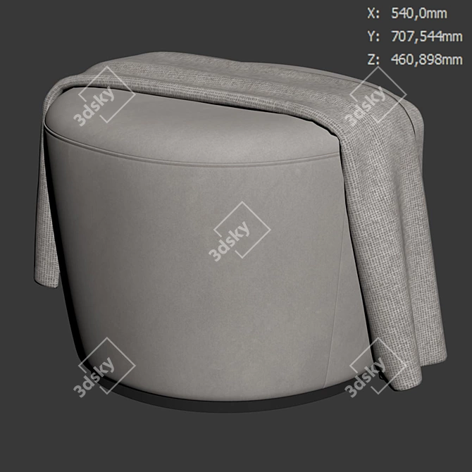 Modern Radar Pouf with Plaid 3D model image 4