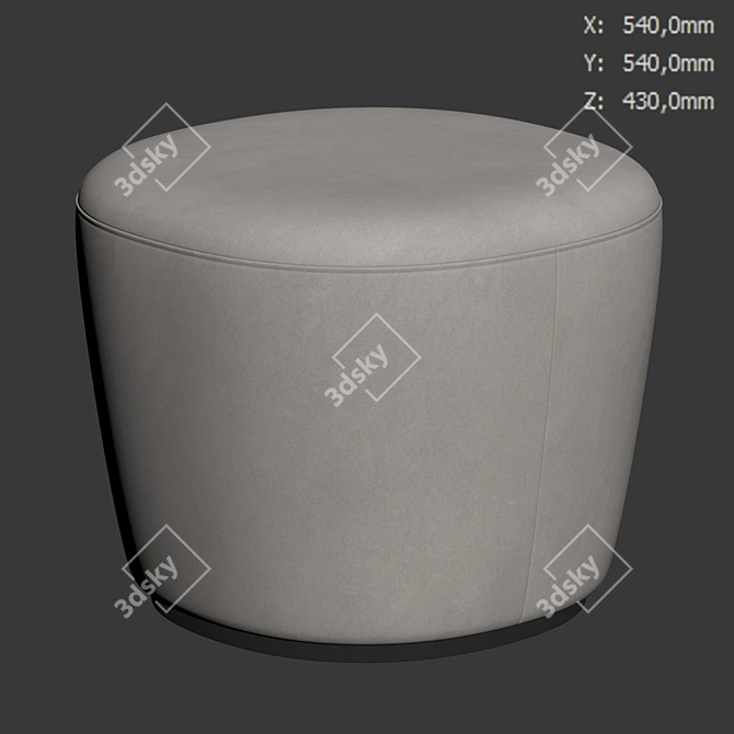 Modern Radar Pouf with Plaid 3D model image 5