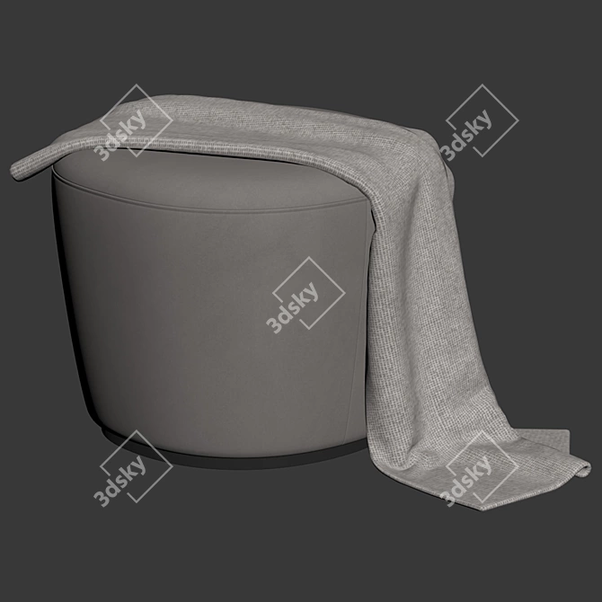 Modern Radar Pouf with Plaid 3D model image 6