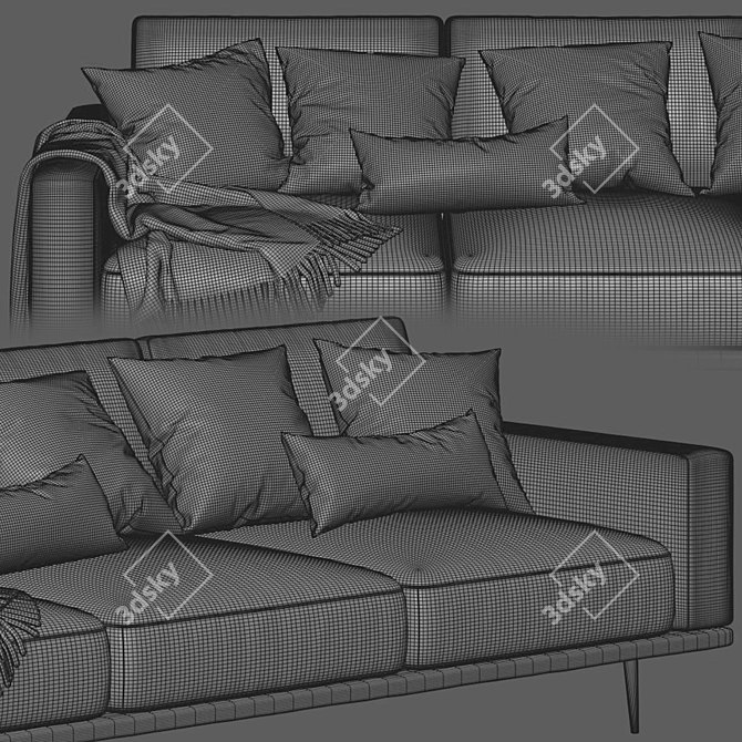 Modern BoConcept Carlton 3 Seater 3D model image 3