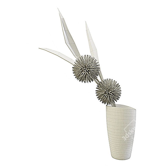 Wooden Floral Decor Showcase 3D model image 5