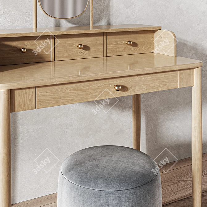 Modern Minimalist Dressing Table Set 3D model image 4