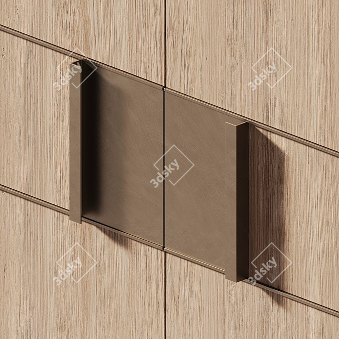 High-Res Oak Furniture Set 3D model image 4