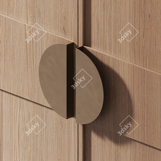 High-Res Oak Furniture Set 3D model image 1