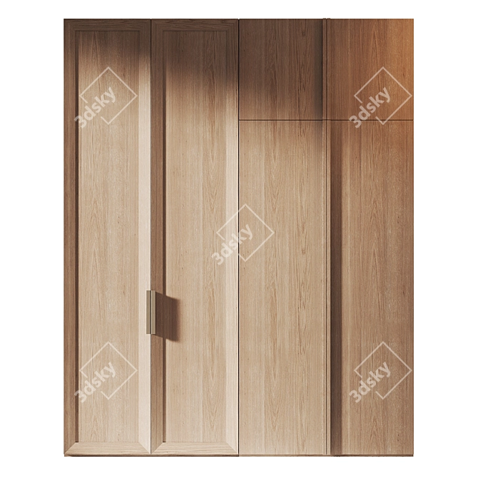 Oak Texture Furniture Set 3D model image 1
