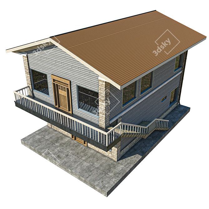  Architectural 3D Model House Render 3D model image 5