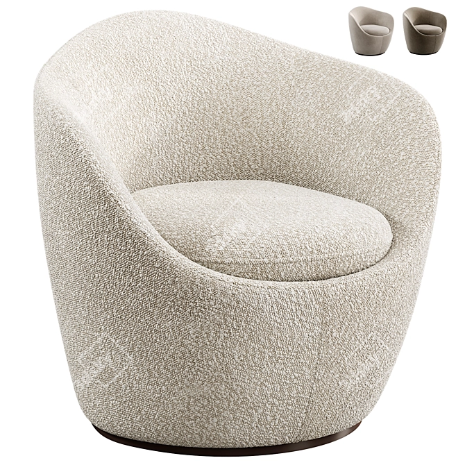 Modern Lína Swivel Chair 3D model image 1