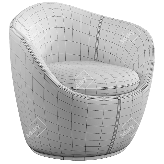 Modern Lína Swivel Chair 3D model image 3