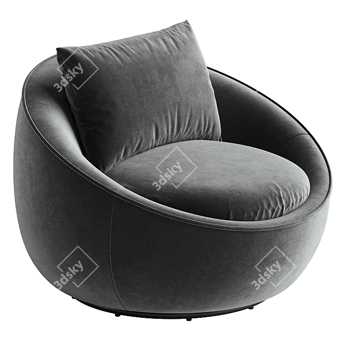 Sleek Bloom Club Armchair 3D model image 3