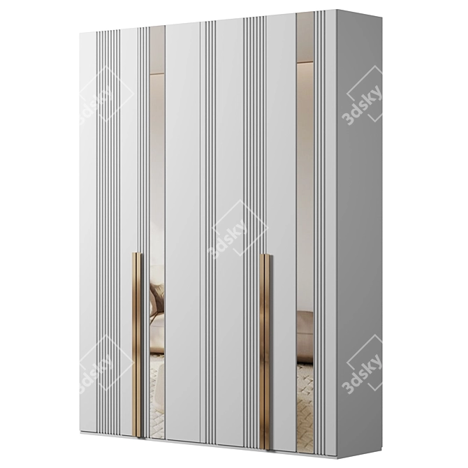  Modular Wardrobe 3D Model 3D model image 2