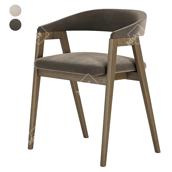 Luxury Dining Set Grey White 3D model image 4