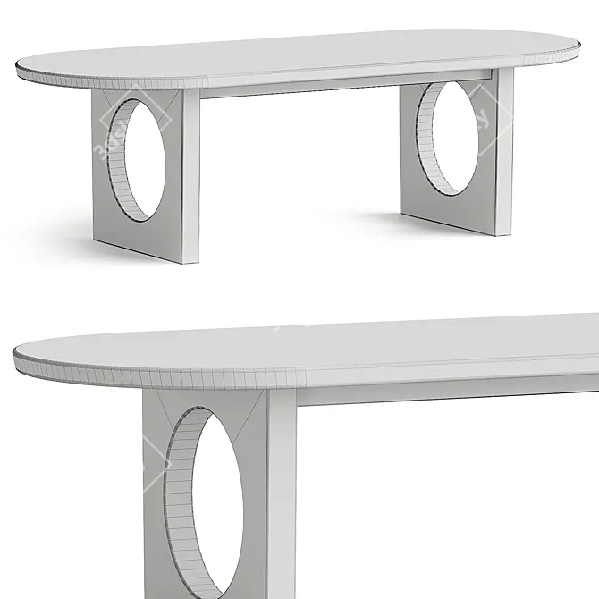 Contemporary Madera Dining Table 3D model image 2