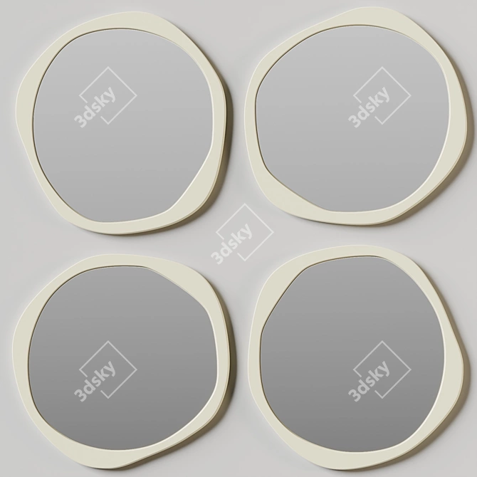 Handcrafted Organic Accent Mirror 3D model image 2