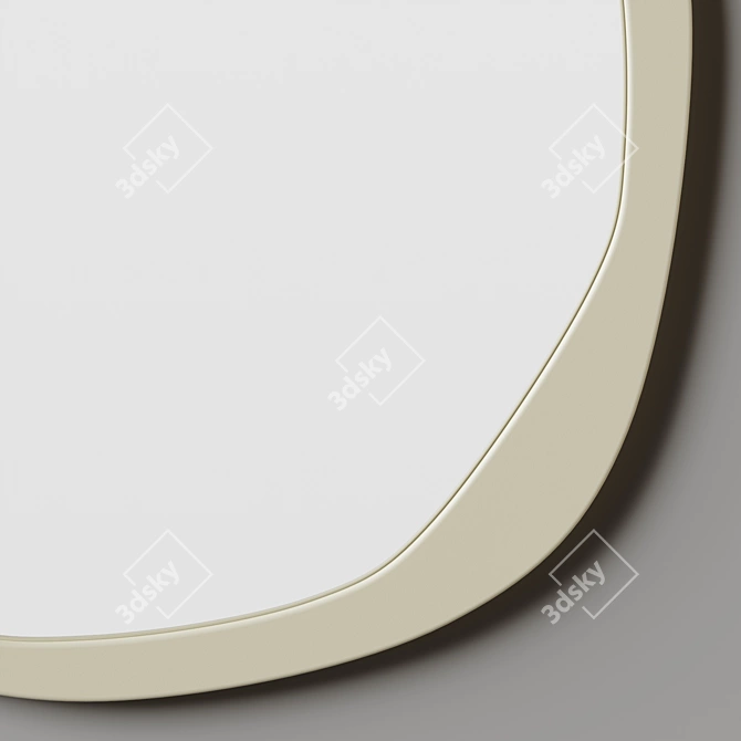Handcrafted Organic Accent Mirror 3D model image 3