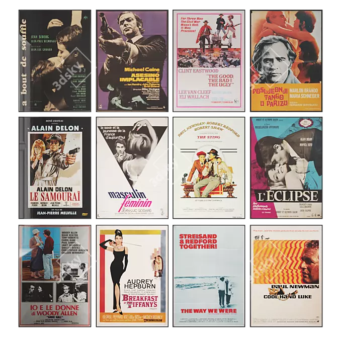 Classic Film Posters A1 3D model image 1