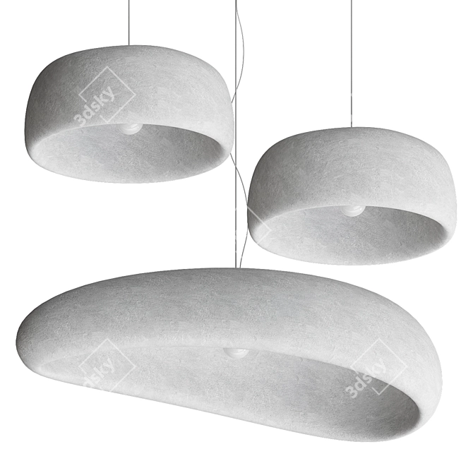 Minimalist Japanese pendant lamp 3D model image 3