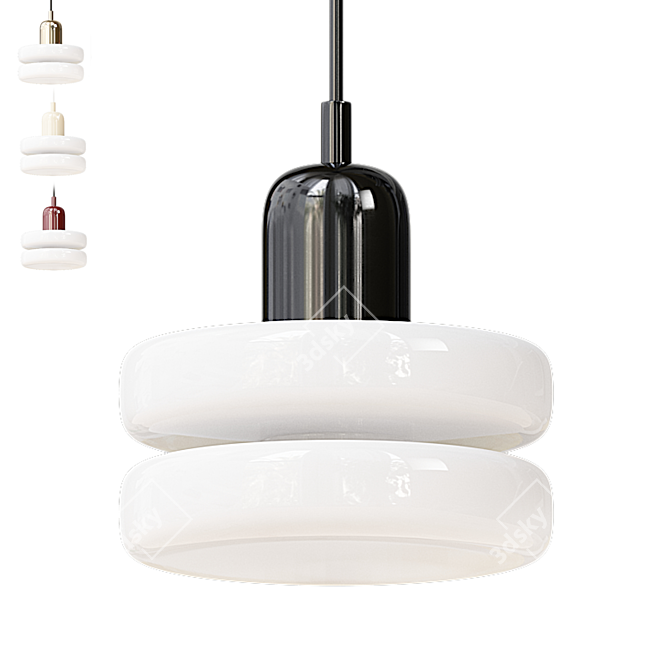 Contemporary Double Puck Pendant 3D model image 1