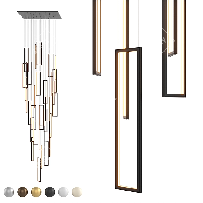 Integrator Frame Pendant Light 3D model image 1