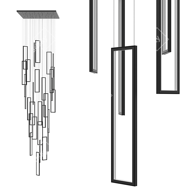 Integrator Frame Pendant Light 3D model image 2