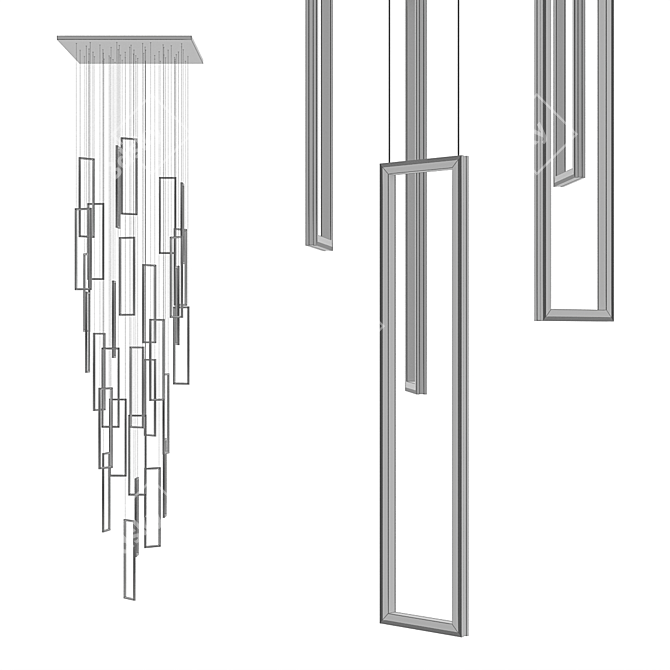 Integrator Frame Pendant Light 3D model image 3