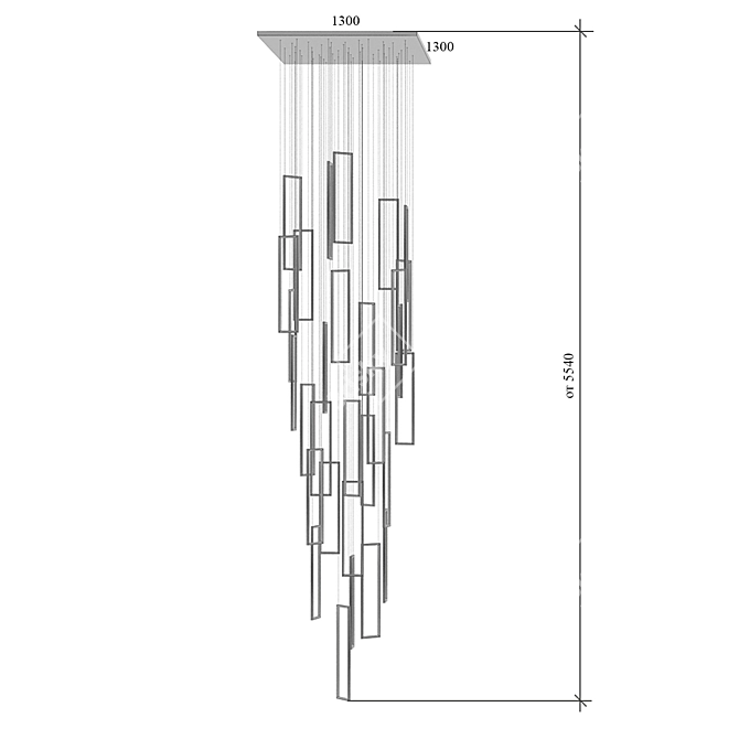 Integrator Frame Pendant Light 3D model image 4