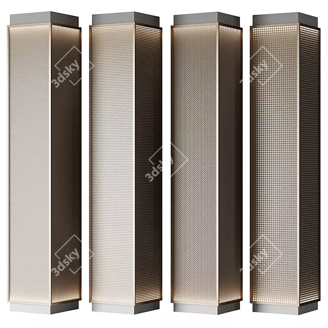 Title: Perforated Metal Columns Mesh 3D model image 1